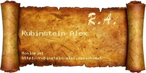 Rubinstein Alex névjegykártya